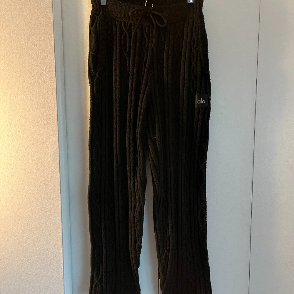 Alo Cable Knit Black Pants